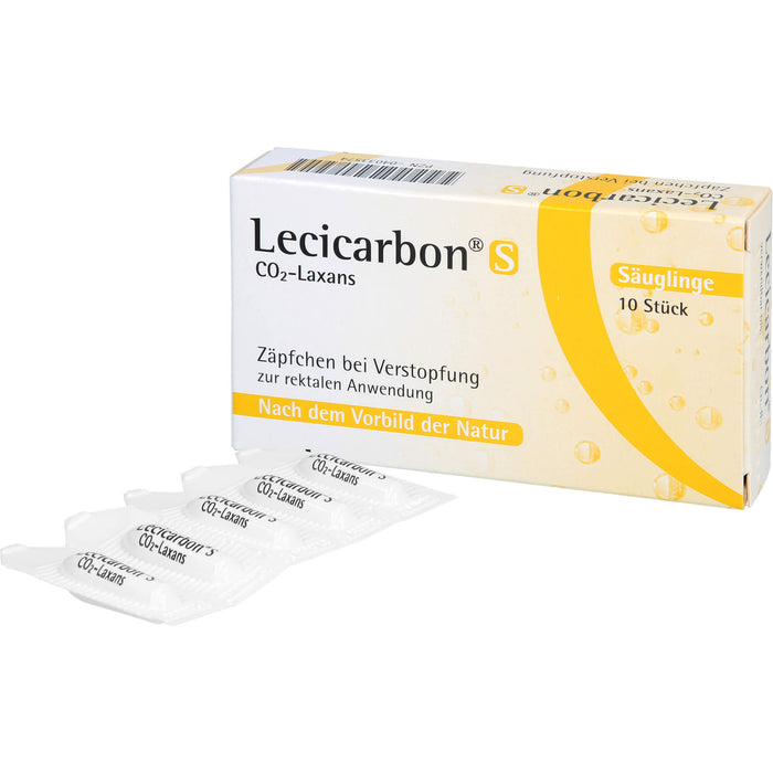 Lecicarbon S Co2-Laxans für Säuglinge bei Verstopfung, 10 pcs. Suppositories