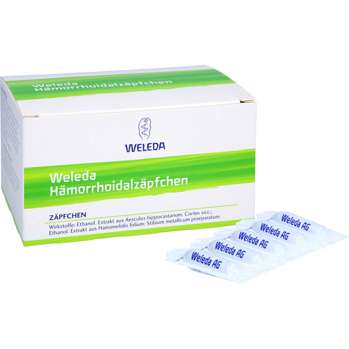 Weleda Hämorrhoidalzäpfchen bei Hämorrhoiden, Hauteinrisse, Juckreiz am After und Afterentzündung, 50 pc Suppositoires