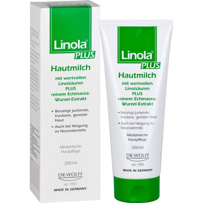 Linola plus Hautmilch Milch, 200 ml Lotion