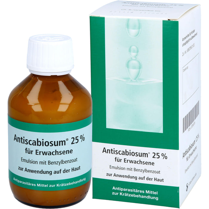 Antiscabiosum 25 % für Erwachsene Emulsion bei Krätze, 200 ml Solution