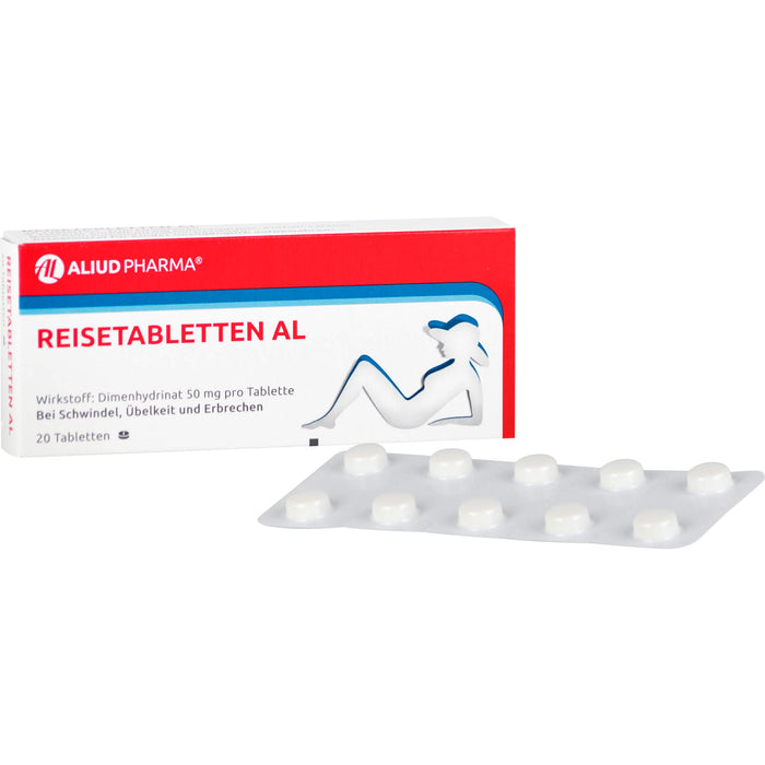 Reisetabletten AL bei Schwindel, Übelkeit und Erbrechen, 20 pc Tablettes