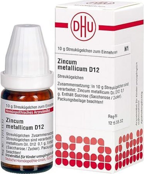 DHU Zincum metallicum D12 Streukügelchen, 10 g Globuli