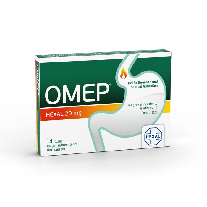 Omep HEXAL 20 mg Hartkapseln bei Sodbrennen, 14 pc Capsules