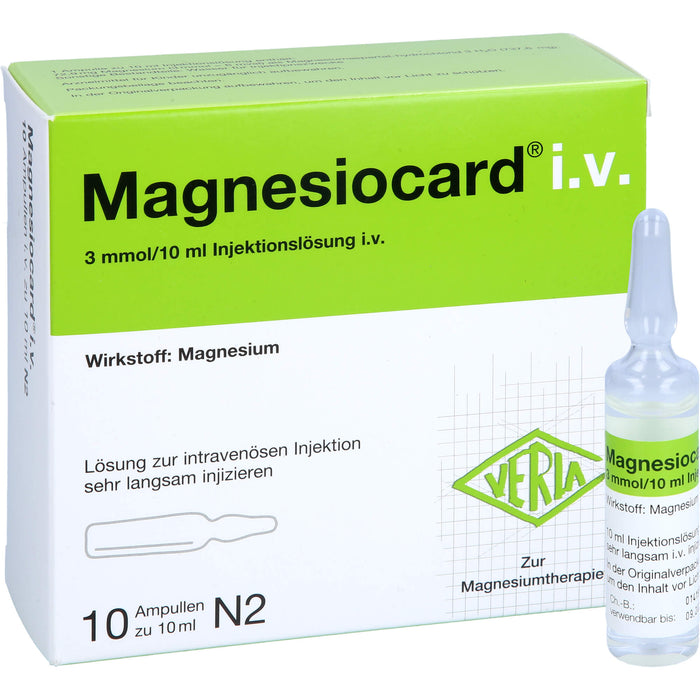 Magnesiocard i.v. Ampullen bei Magnesiummangel, 100 ml Lösung