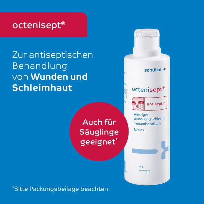 octenisept - wässriges Wund- und Schleimhautantiseptikum mit guter Verträglichkeit, schmerzfreier Anwendung und schneller Wirkung, 250 ml Solution