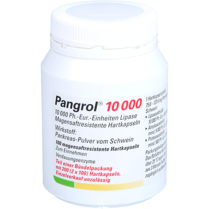 Pangrol 10 000 Ph.-Eur.-Einheiten Lipase Hartkapseln Verdauungsenzyme, 200 pc Capsules