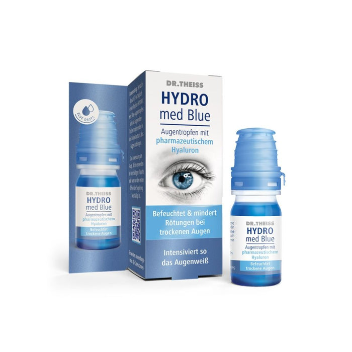 DR. THEISS Hydro med Blue Augentropfen Befeuchtung und Pflege trockener Augen, 10 ml Lösung