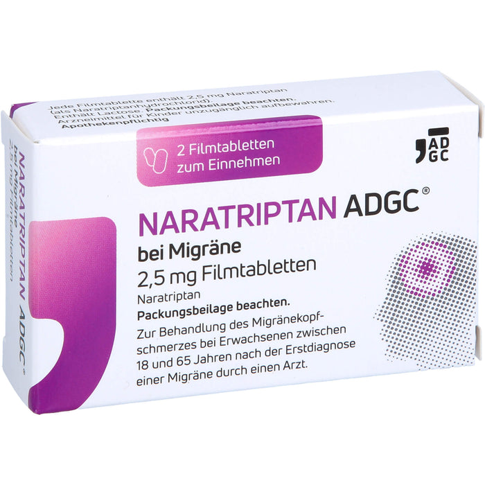 NARATRIPTAN ADGC bei Migräne 2,5 mg Filmtabletten, 2 St FTA