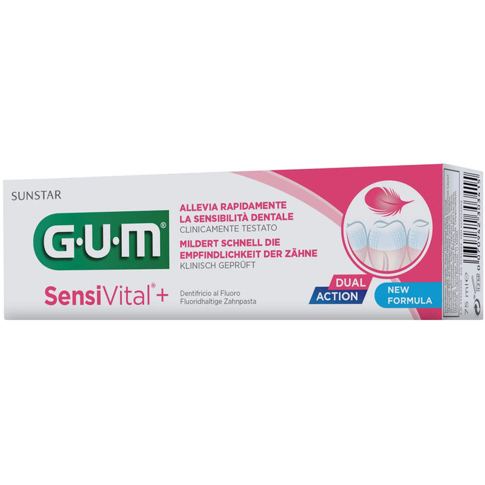 GUM SensiVital+ Zahnpasta mildert schnell die Empfindlichkeit der Zähne, 75 ml Toothpaste