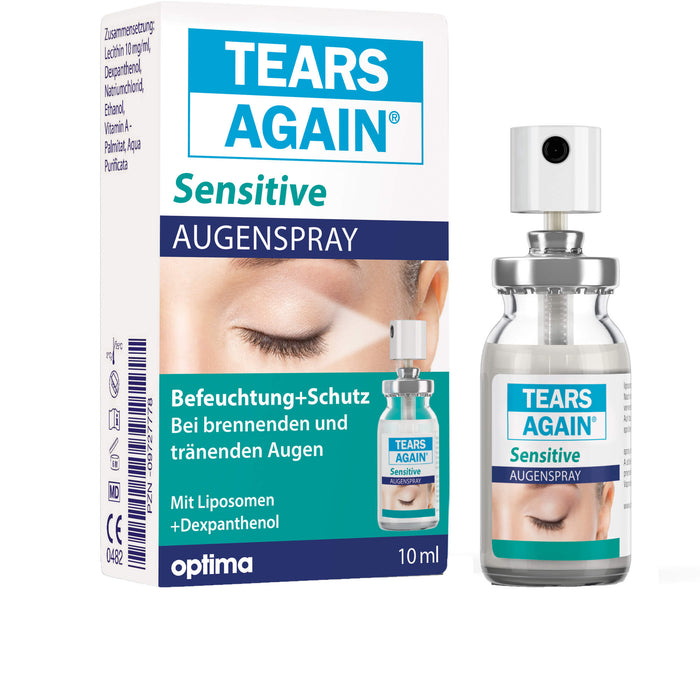 TEARS AGAIN Sensitive Augenspray, zur Behandlung trockener Augen, zur Pflege der Augenpartie, mit Dexpanthenol, 10 ml Solution