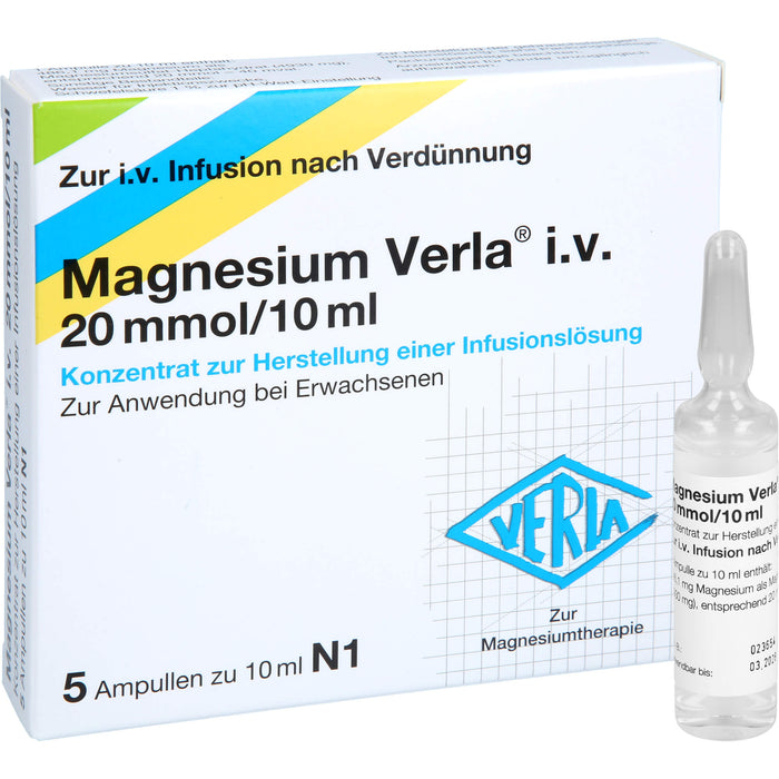 Magnesium Verla Iv20mmol10, 5 St IFK