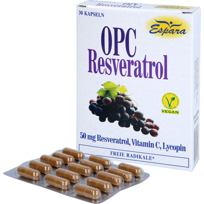 Espara OPC-Resveratrol Kapseln mit Lycopin, Resveratrol und Vitamin C, 30 pc Capsules