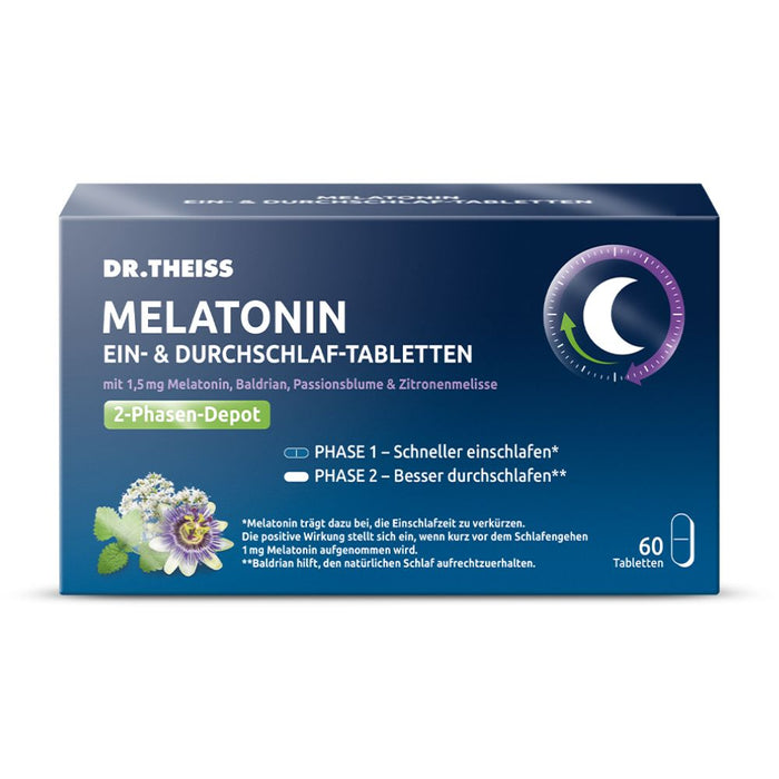 DR. THEISS Melatonin Ein-& Durchschlaf-Tabletten, 60 St. Tabletten