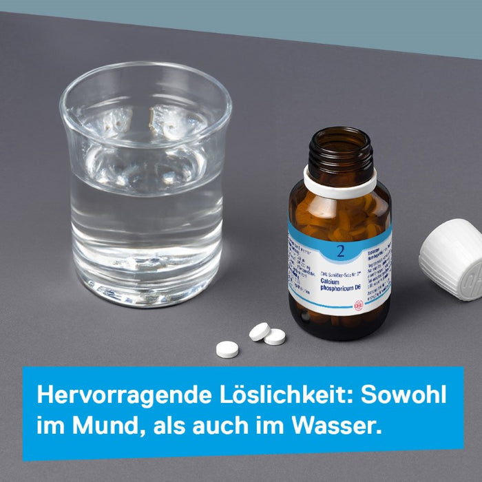 DHU Schüßler-Salz Nr. 2 Calcium phosphoricum D6 – Das Mineralsalz der Knochen und Zähne – das Original – umweltfreundlich im Arzneiglas, 200 pcs. Tablets