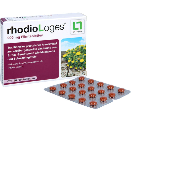 rhodioLoges 200 mg Filmtabletten zur vorübergehenden Linderung von Stress-Symptomen, 60 pcs. Tablets