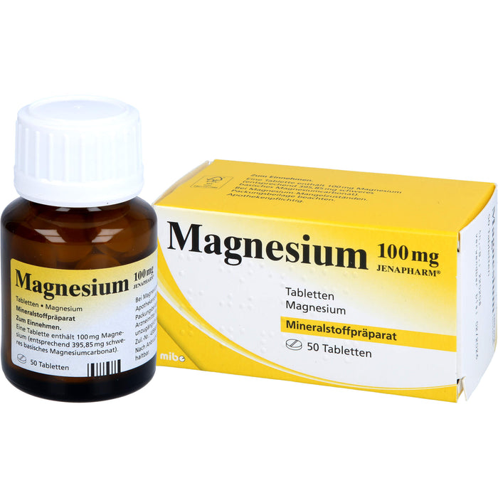 JENAPHARM Magnesium 100 mg Tabletten, 50 pc Tablettes