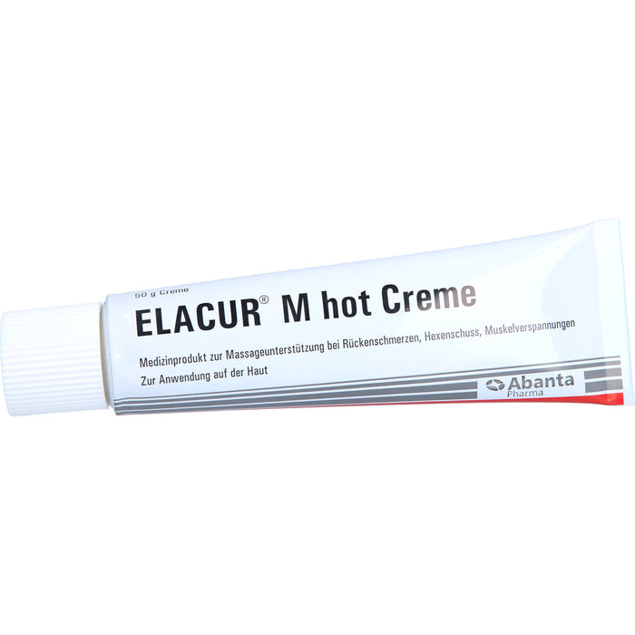 Elacur M Hot Creme bei Rückenschmerzen, Hexenschuss, Muskelverspannungen, 50 g Cream