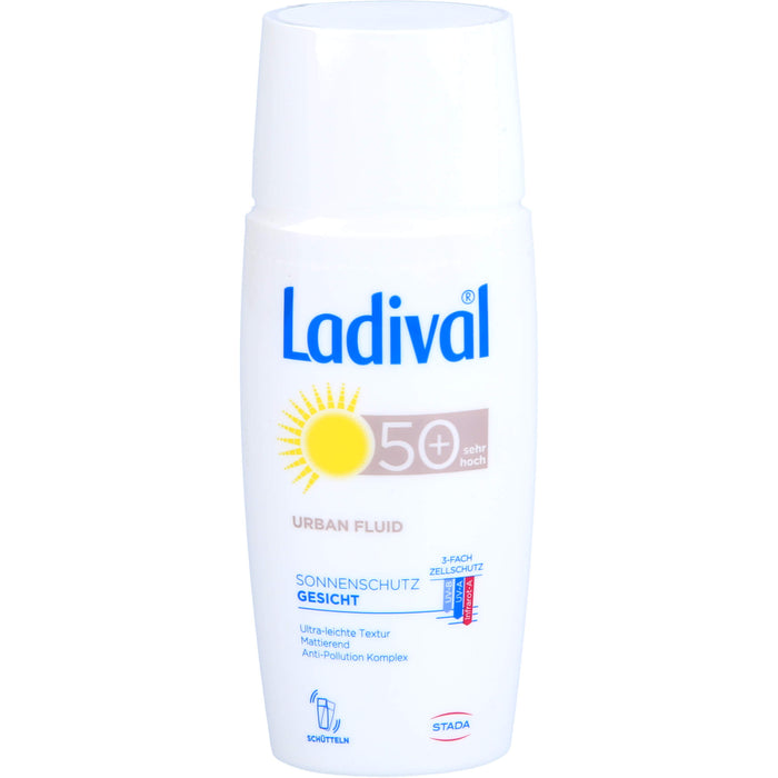 Ladival Urban Fluid LSF 50+ mattierender Gesichts-Sonnenschutz für jeden Tag mit ultra-leichter Textur und Anti-Pollution Komplex, 50 ml Cream