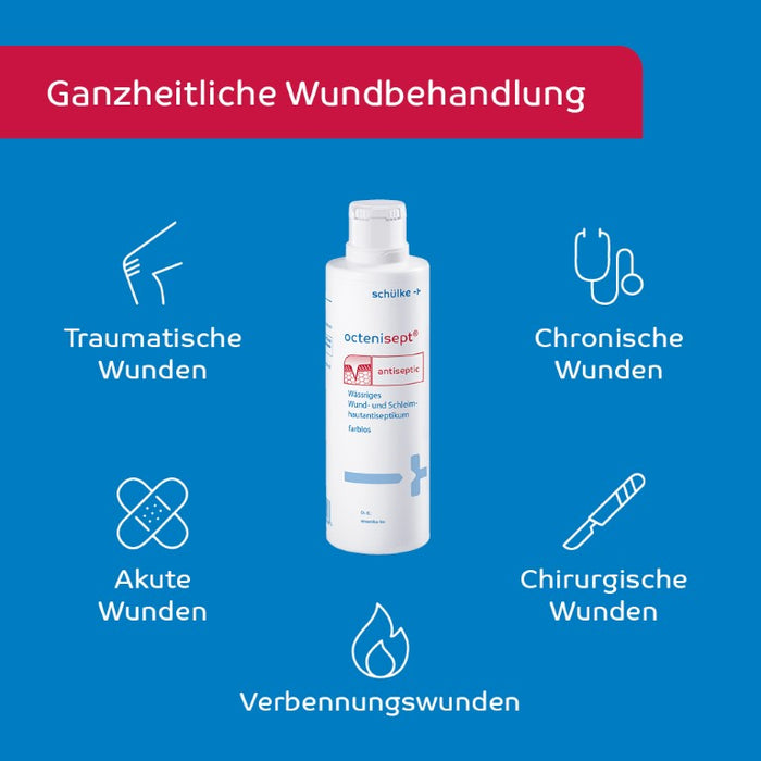 octenisept - wässriges Wund- und Schleimhautantiseptikum mit guter Verträglichkeit, schmerzfreier Anwendung und schneller Wirkung, 250 ml Lösung