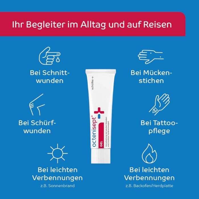 octenisept Gel - Wundgel für eine schnellere Wundheilung bei akuten Wunden und leichten Verbrennungen, schmerzlindernd und feuchtigkeitsspendend, 20 ml Gel