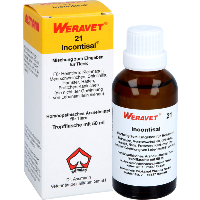 Weravet 21 Incontisal Mischung für Heimtiere, 50 ml Solution
