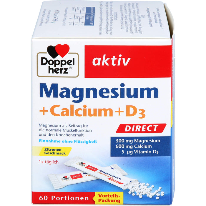 Doppelherz Magnesium + Calcium + D3 direct, 60 St PEL