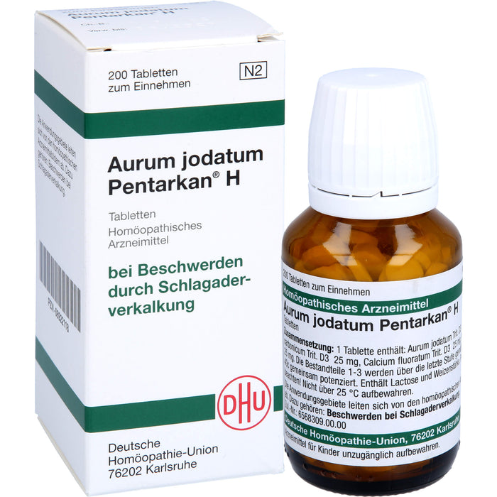 DHU Aurum jodatum Pentarkan H Tabletten bei Beschwerden durch Schlagaderverkalkung, 200 pcs. Tablets