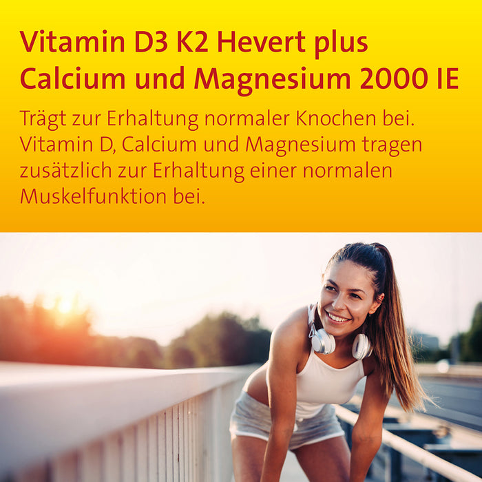 VITAMIN D3 K2 Hevert plus Ca Mg 2000 IE/2 Kapseln, 120 pcs. Capsules