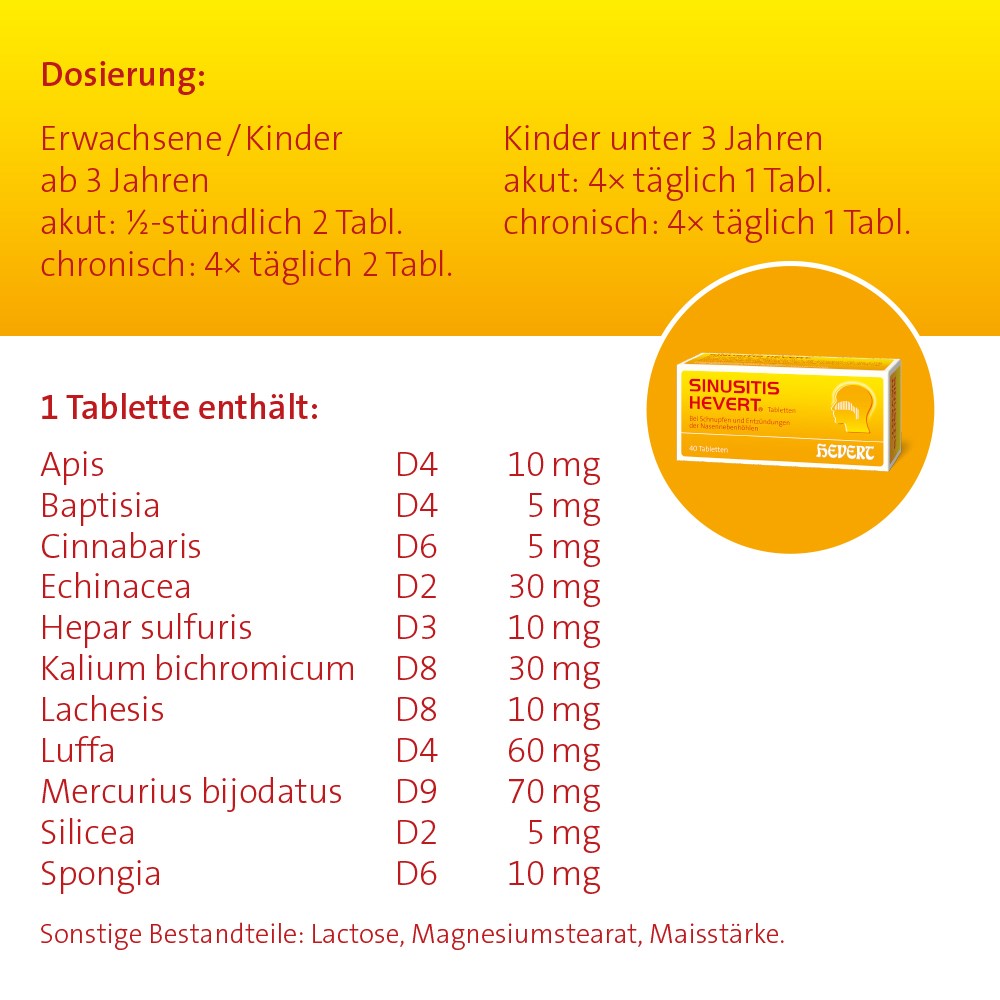 Sinusitis Hevert, 40 St. Tabletten Hevert-Testen