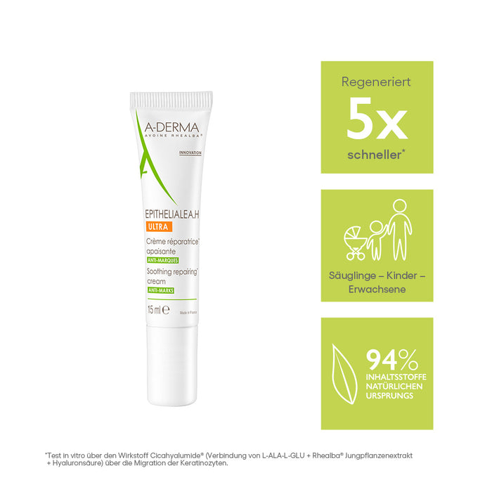 A-DERMA EPITHELIALE A.H ULTRA beruhigende regenerierende Creme, 15 ml Cream