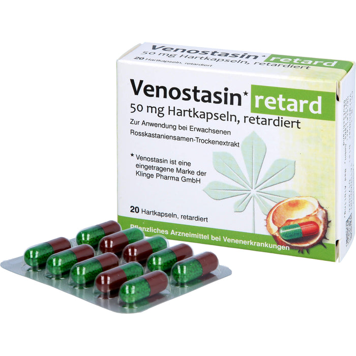 Venostasin retard 50 mg Hartkapseln bei Venenerkrankungen, 20 pcs. Capsules