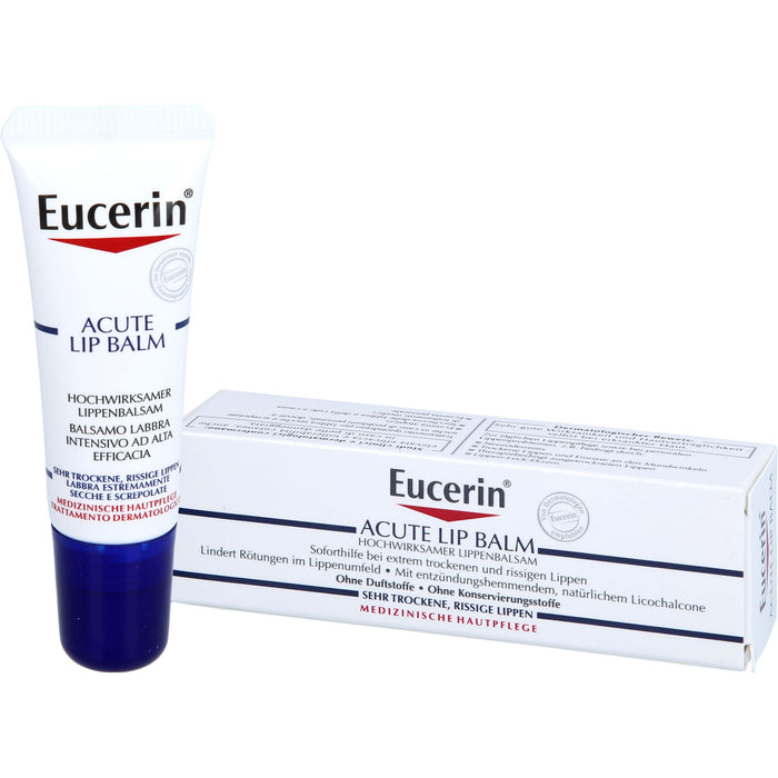 Eucerin Acute Lip Balm Hochwirksamer Balsam für sehr trockene Lippen, 10 ml Baume