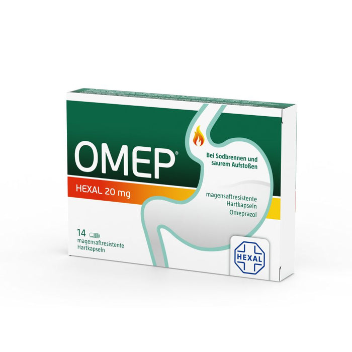 Omep HEXAL 20 mg Hartkapseln bei Sodbrennen, 14 pc Capsules