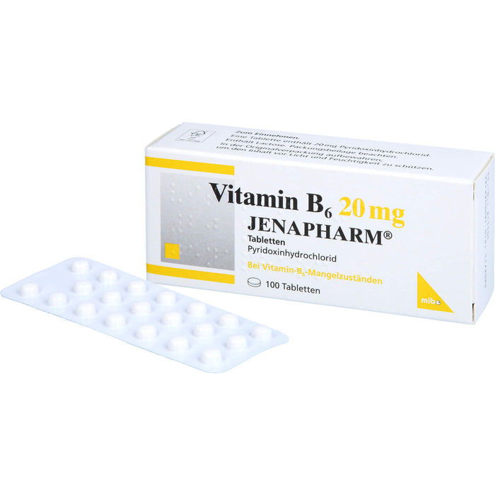 JENAPHARM Vitamin B6 Tabletten bei Vitamin B6 Mangelzuständen, 100 pc Tablettes