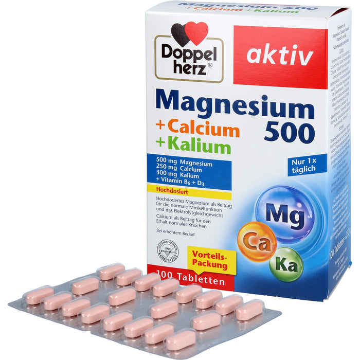 Doppelherz Magnesium 500 Calcium + Kalium, 100 St TAB