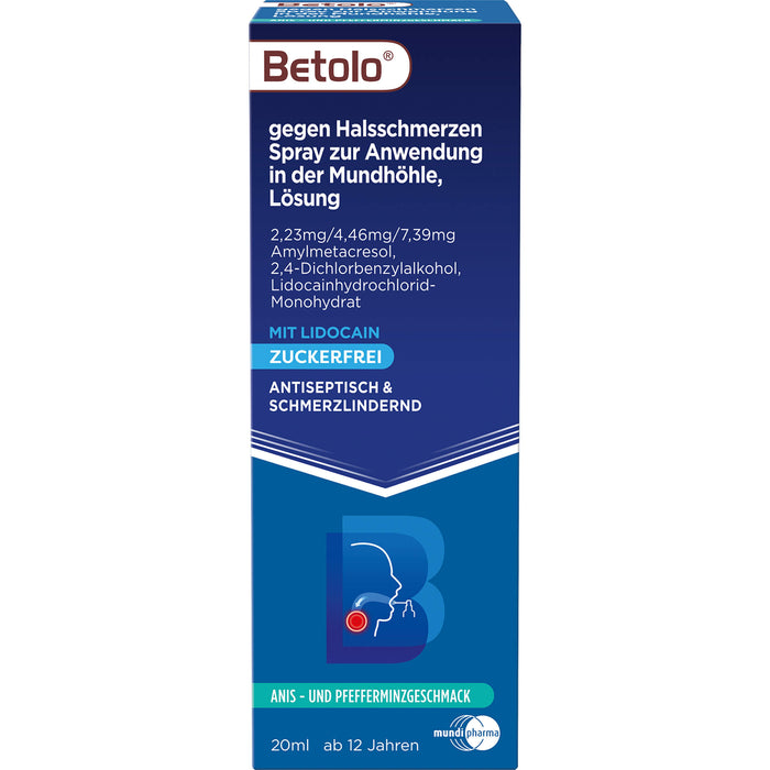 Betolo™ gegen Halsschmerzen Spray zur Anwendung in der Mundhöhle, Lösung, 20 ml SPR