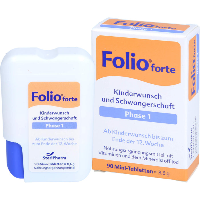 Folio forte Kinderwunsch und Schwangerschaft Phase 1 Tabletten, 90 pcs. Tablets