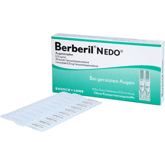 Berberil N EDO Augentropfen bei gereizten Augen, 10 pcs. Single-dose pipettes