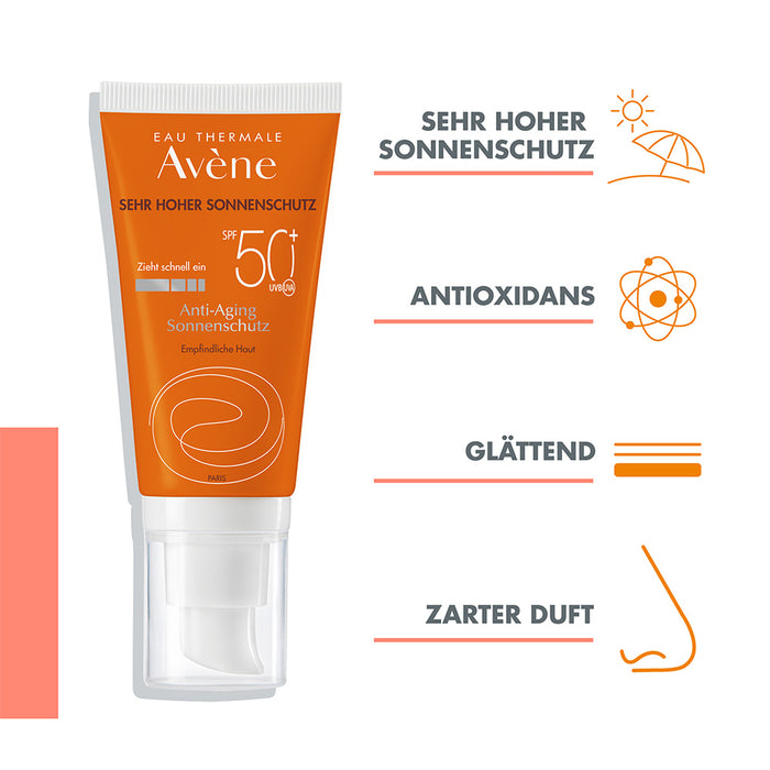 AVENE SunSitive Anti-Aging Sonnenschutz SPF50+, 50 ml Solution