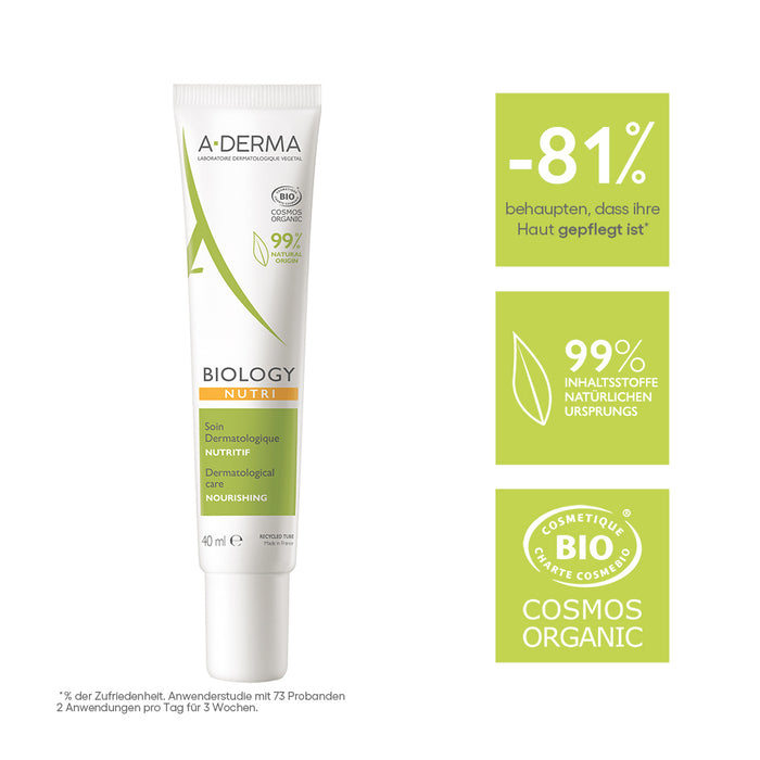 A-DERMA BIOLOGY NUTRI Nährende Pflege, 40 ml Creme