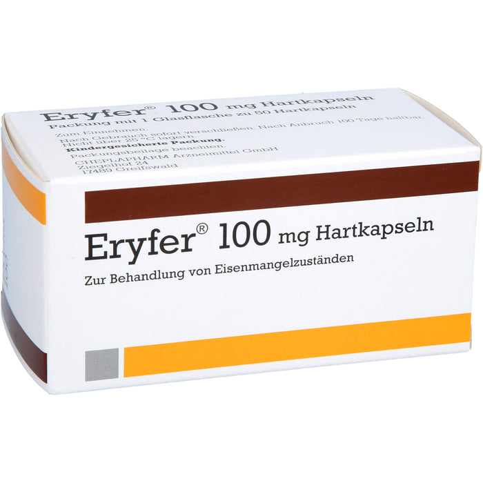 Eryfer 100 mg Hartkapseln bei Eisenmangelzuständen, 50 pcs. Capsules