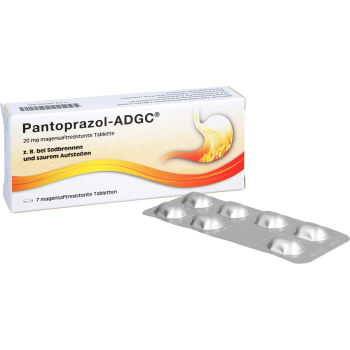 Pantoprazol-ADGC bei Sodbrennen und saurem Aufstoßen Tabletten, 7 pc Tablettes