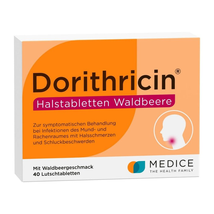 Dorithricin Halstabletten Waldbeere, 0,5 mg / 1,0 mg / 1,5 mg, Lutschtabletten, 40 pc Tablettes