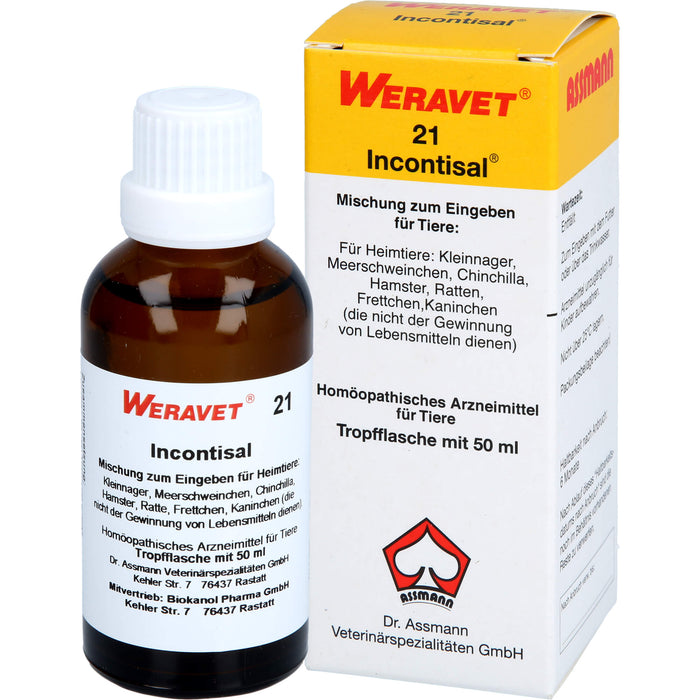 Weravet 21 Incontisal Mischung für Heimtiere, 50 ml Solution