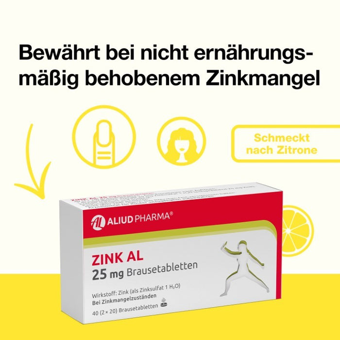 Zink AL 25 mg Brausetabletten, 40 pc Tablettes