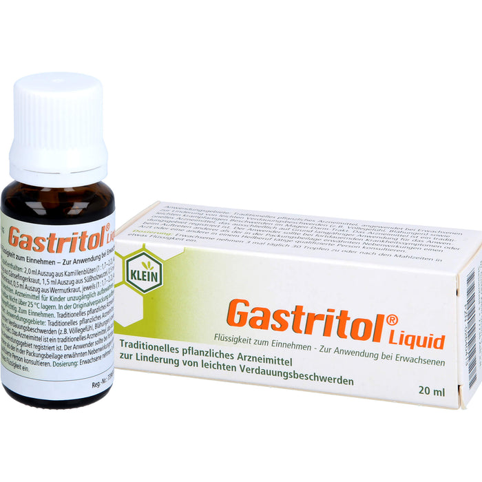 Gastritol Liquid zur Linderung von leichten Verdauungsbeschwerden, 20 ml Solution