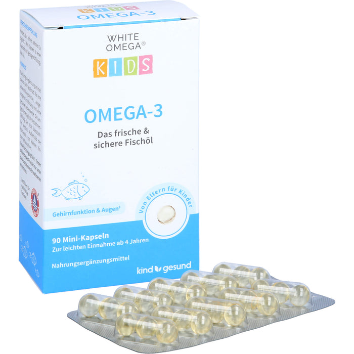 WHITE OMEGA Kids Reine Omega-3-Fischöl-Kapseln, 90 pc Capsules