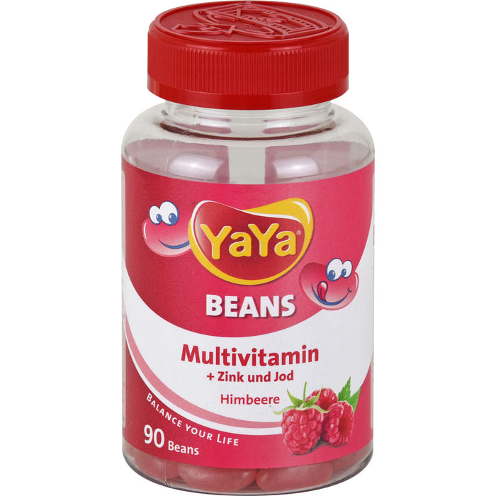 YaYa Beans Multivitamin + Zink und Jod Himbeere, 90 pc Dragées