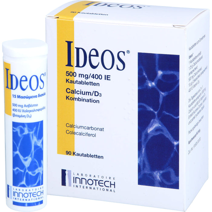 IDEOS 500 mg / 400 I.E. Kautabletten, 90 pcs. Tablets