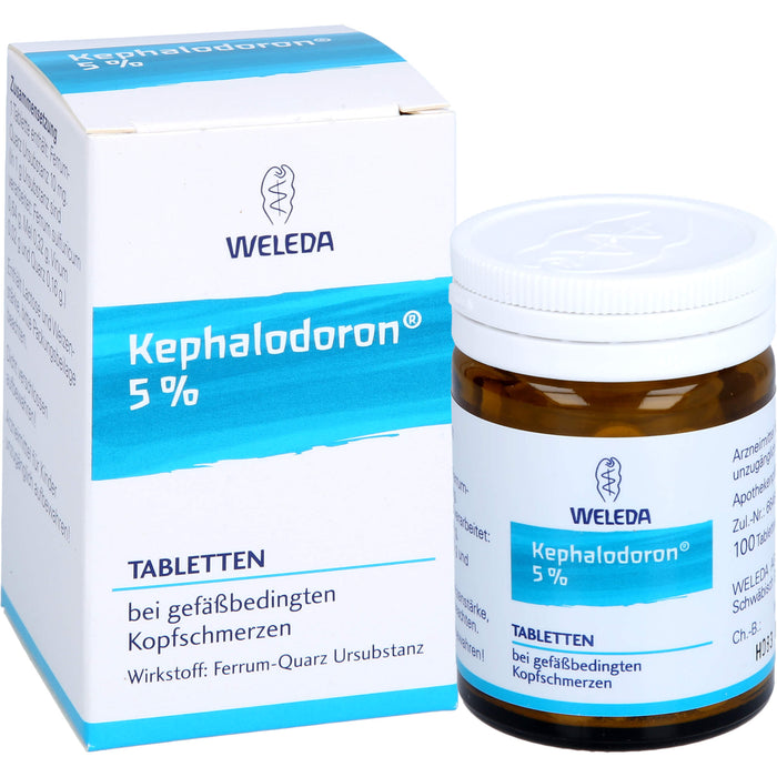 WELEDA Kephalodoron 5% Tabletten bei gefäßbedingten Kopfschmerzen, 100 St. Tabletten